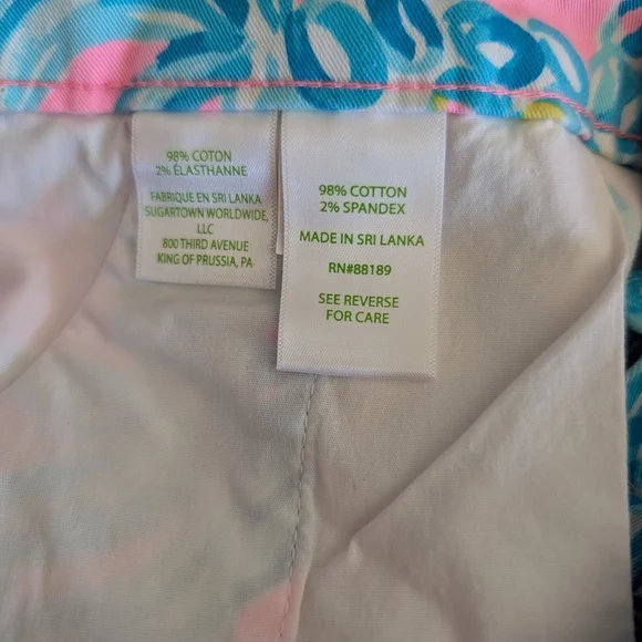 Lilly Pulitzer Womens 6 Buttercup Shorts Pink Blue Scalloped Preppy Vacation - Picture 6 of 6